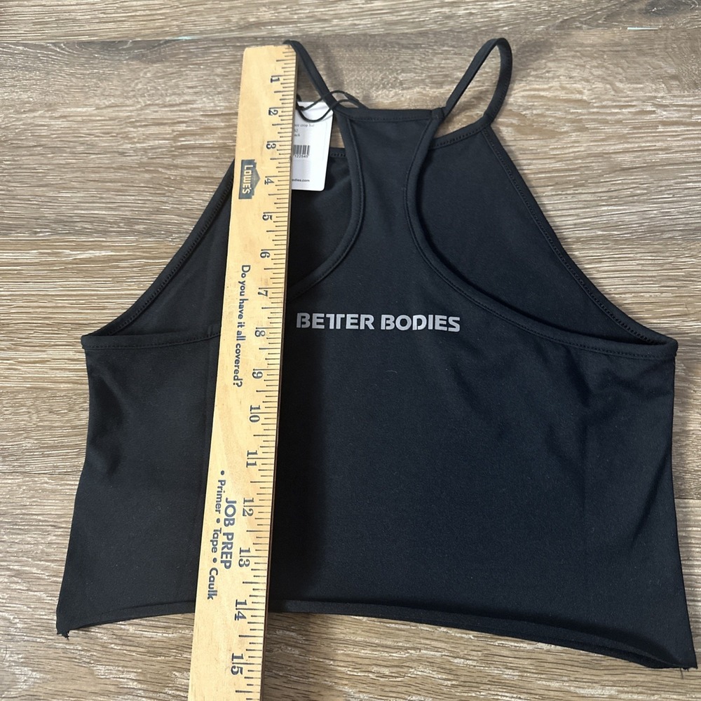 Better Bodies Crop Top Halter S Black Gym Fitness Tank Athleisure NWT - Picture 4 of 7